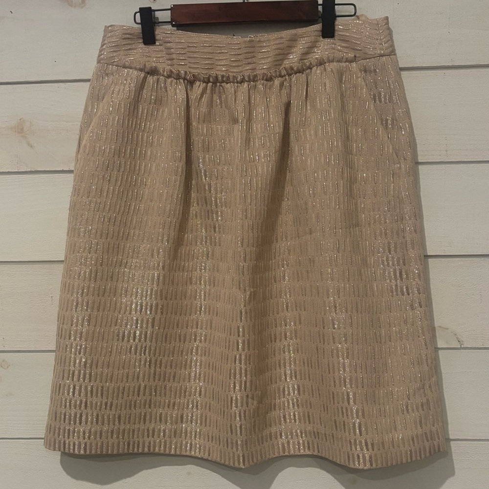 Talbots NWT Shimmering Beige Skirt in size 8 with pockets